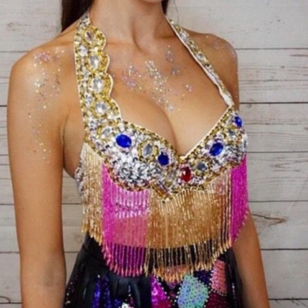 Rave Bra with Rhinestones BRAND NEW